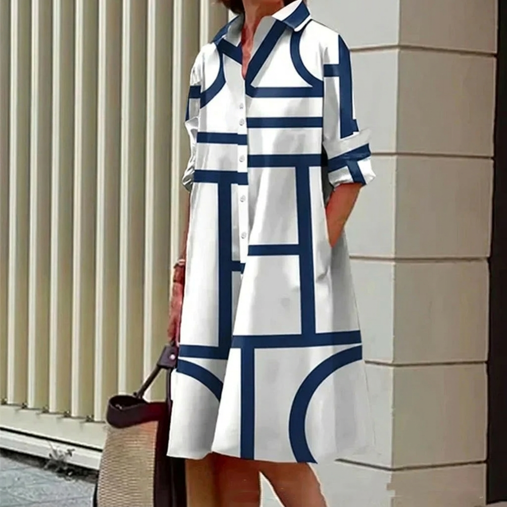 Comfortable Shirt Dress 3D Digital Printing Women's Clothing