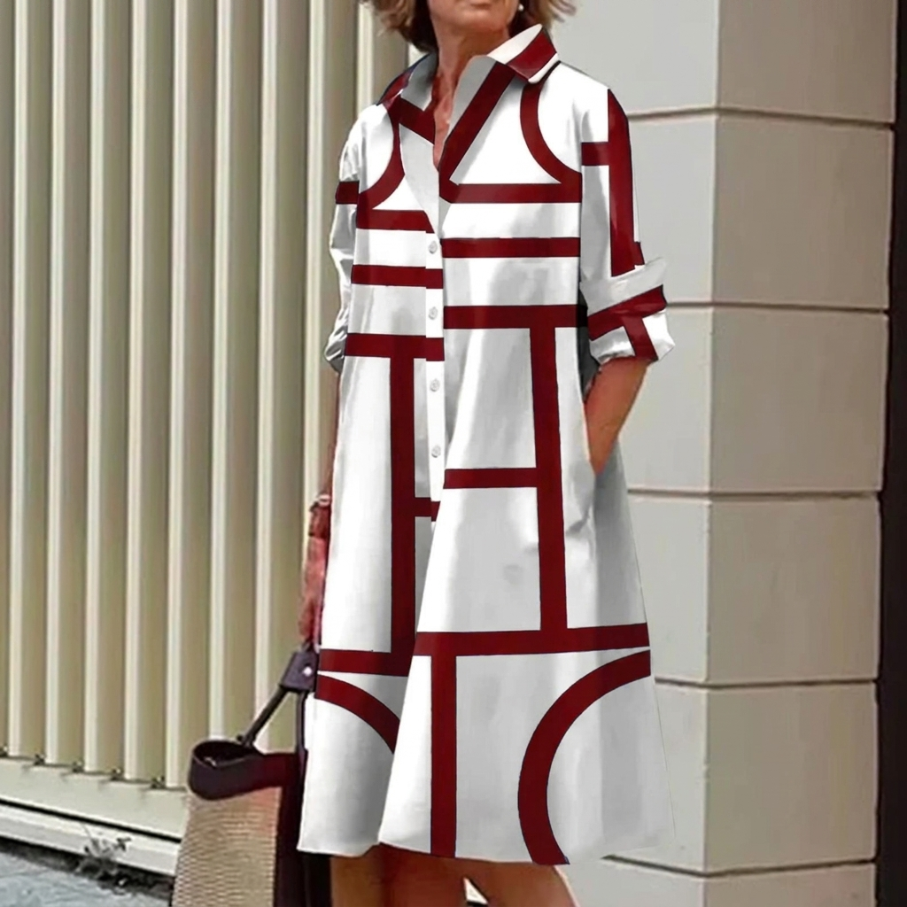 Comfortable Shirt Dress 3D Digital Printing Women's Clothing