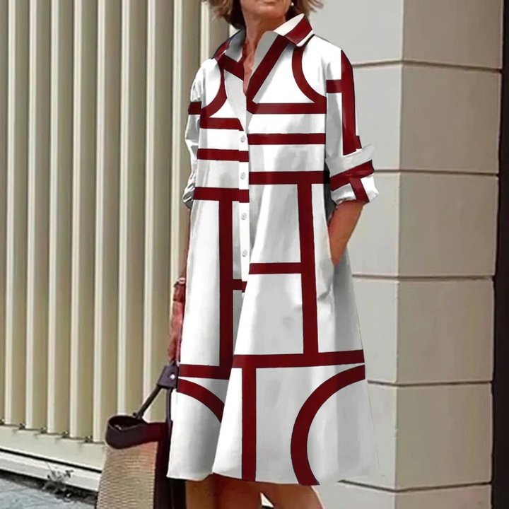 Comfortable Shirt Dress 3D Digital Printing Women's Clothing