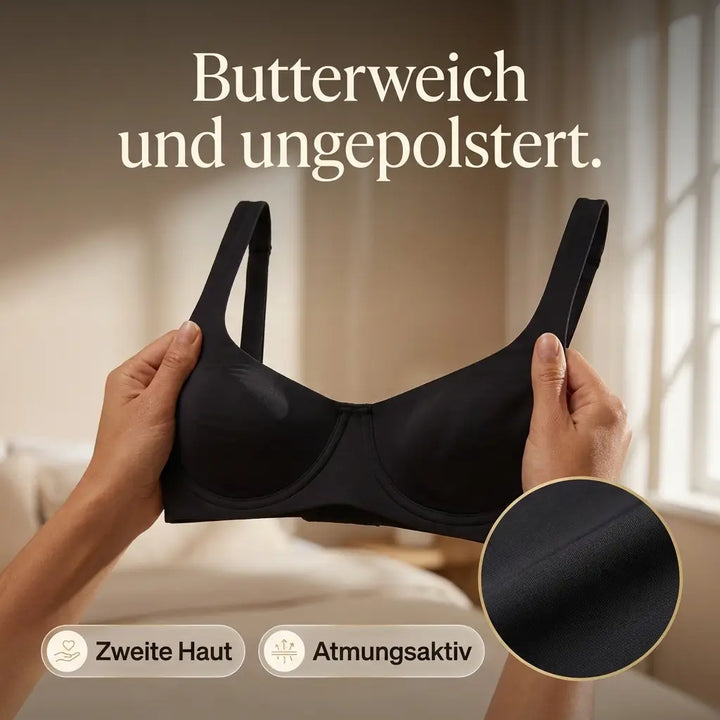 Seamless balconette bra with double-layer cups, lifts and shapes without padding