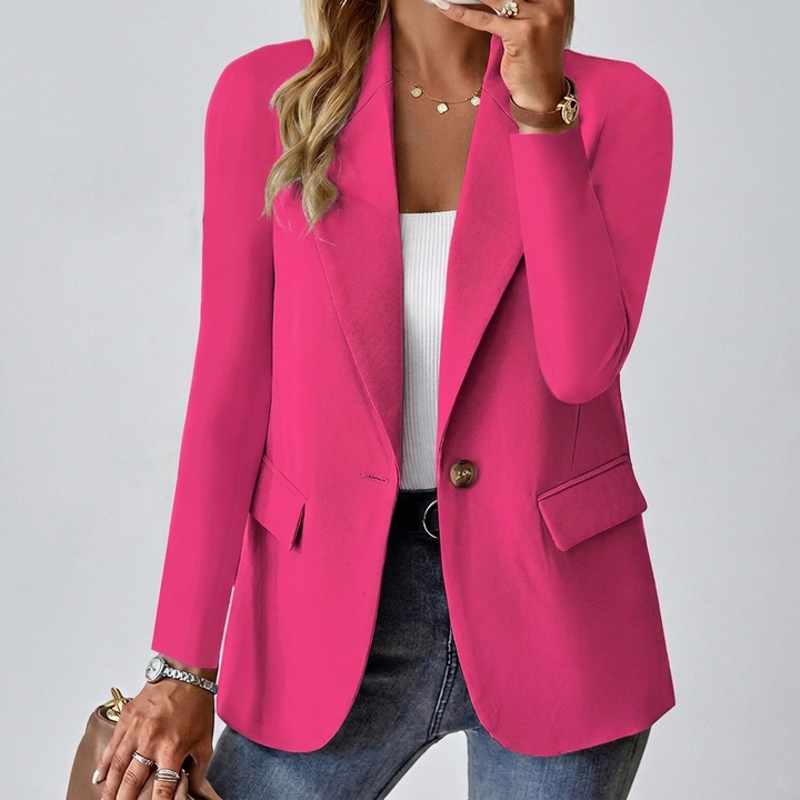 Women's Lapel Button Blazer Jacket for Casual Wear