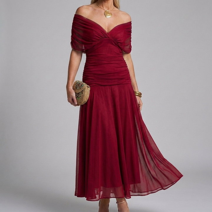 Women's Casual V-Neck A-Line Maxi Dress
