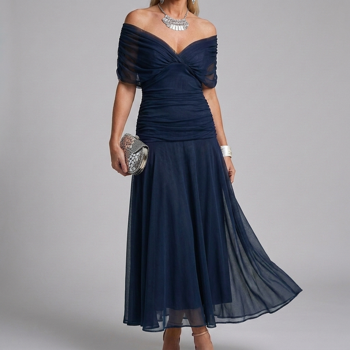 Women's Casual V-Neck A-Line Maxi Dress