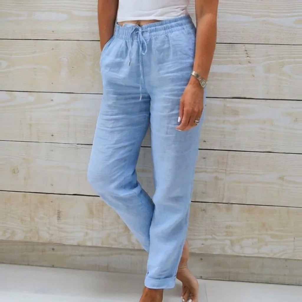 Women's Casual High Waist Straight Leg Trousers