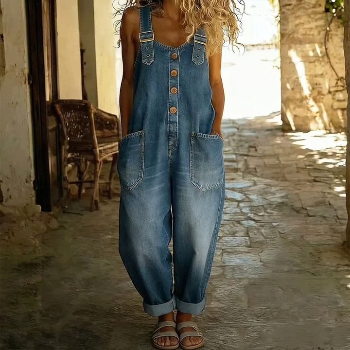 Women's Casual Adjustable Strap Pocket Jumpsuit