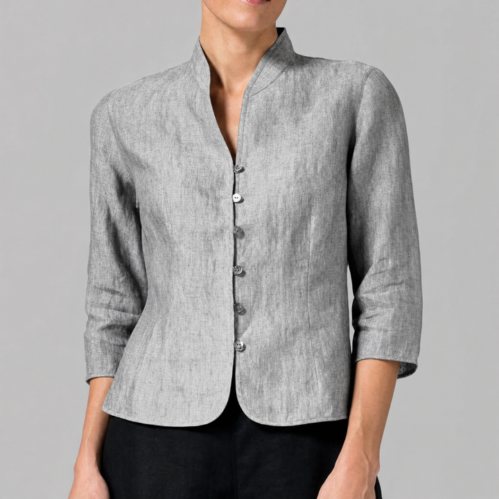 Women’s Stand-Collar Blouse – Chic Details with Versatile Flair