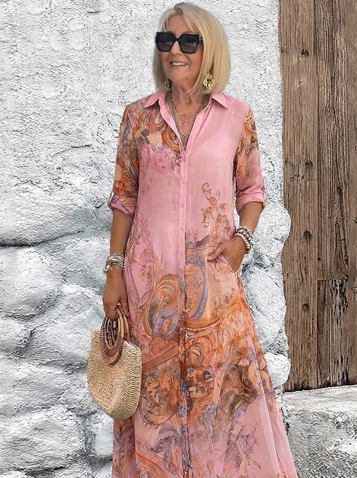 Mediterranean resort maxi dress