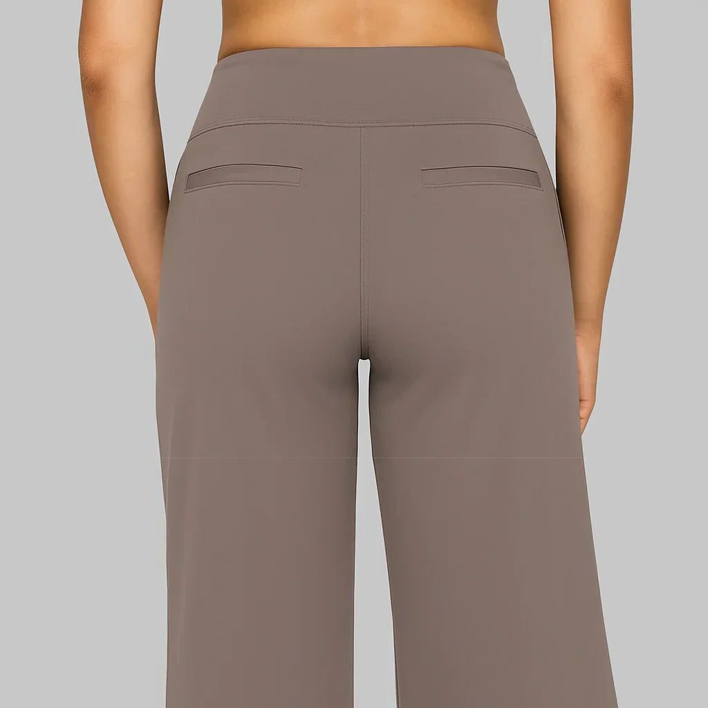 High-Waist Wide Leg Stretch Pants for Women