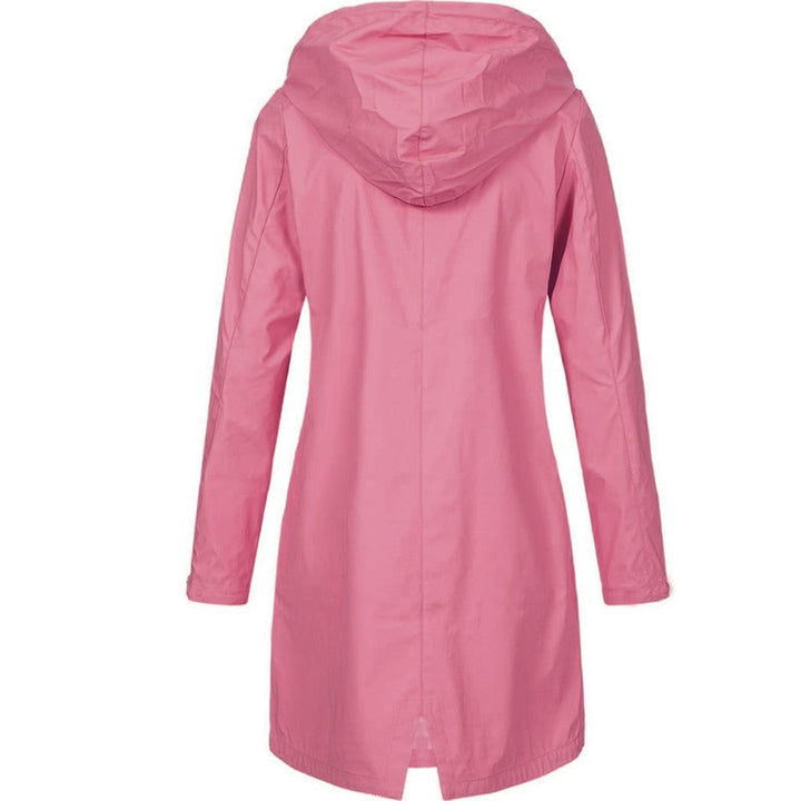 Hooded Long Raincoat with A-Line Fit for Women