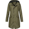 Hooded Long Raincoat with A-Line Fit for Women