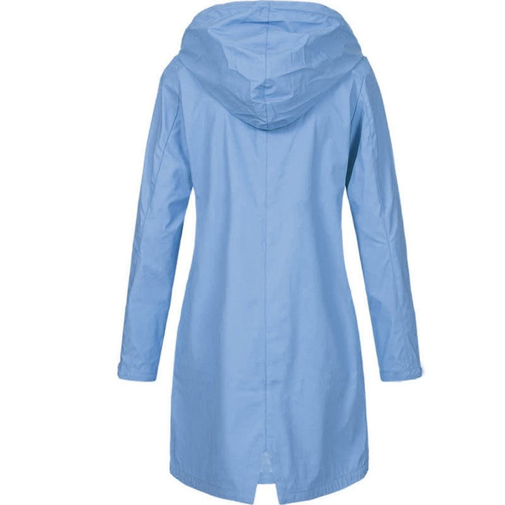 Hooded Long Raincoat with A-Line Fit for Women