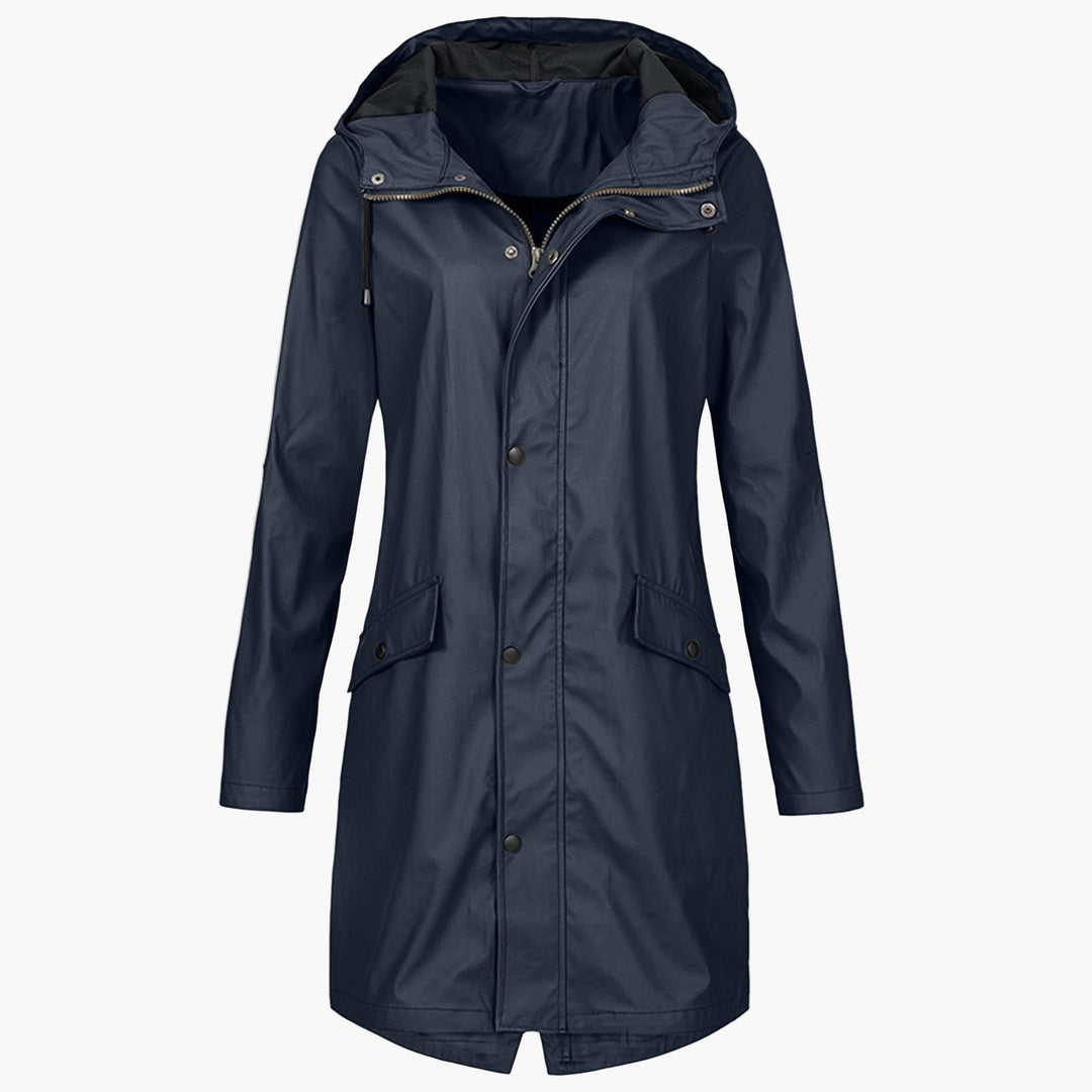 Hooded Longline Raincoat for Women