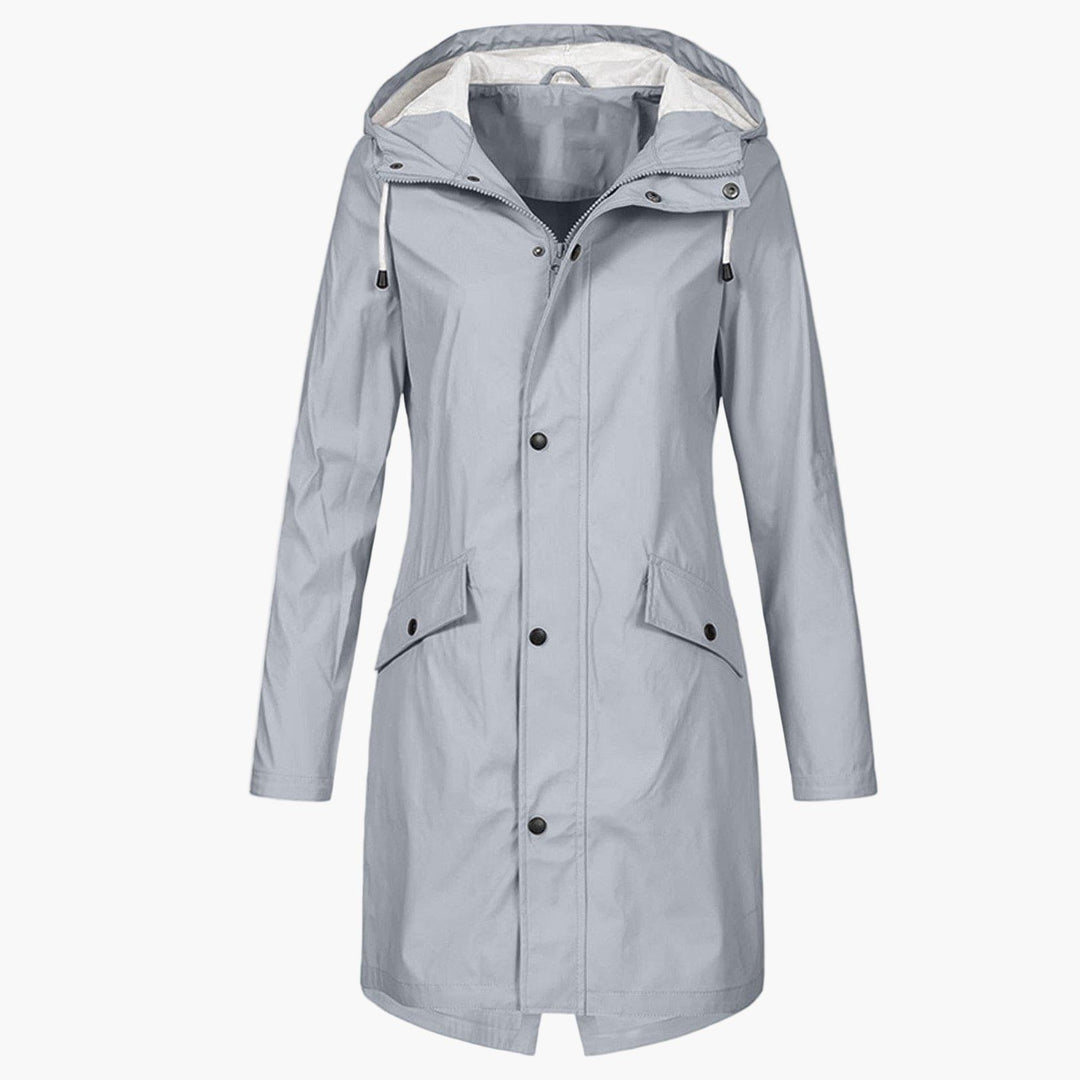 Hooded Longline Raincoat for Women