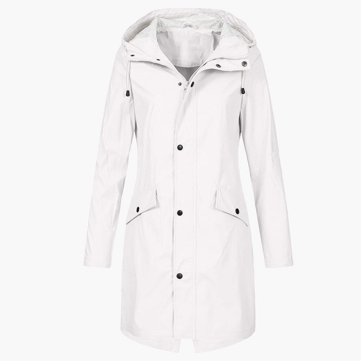 Hooded Longline Raincoat for Women