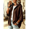 Knit Hooded Cardigan with Open-Front for Women