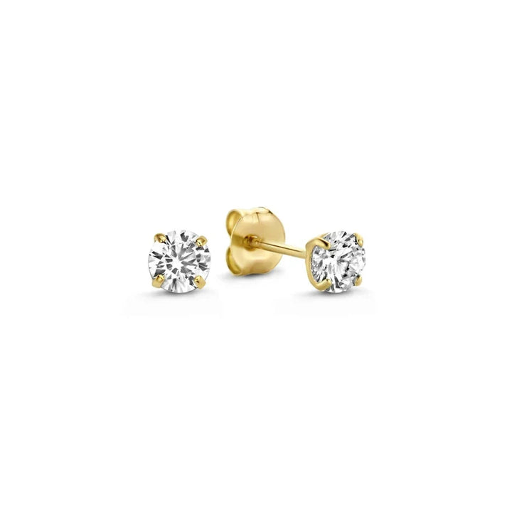 Soft Gold Earrings with an Elegant Little Stone