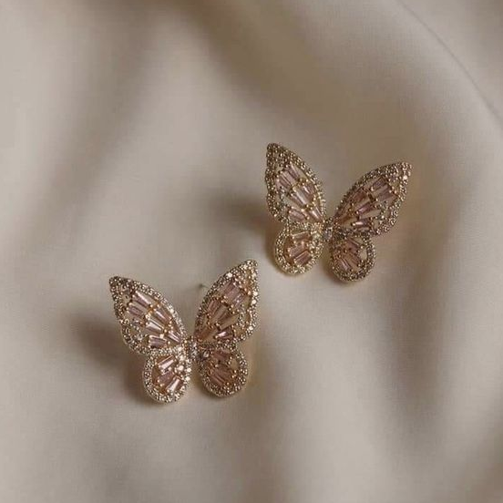 Vintage Clear Butterfly Earrings
