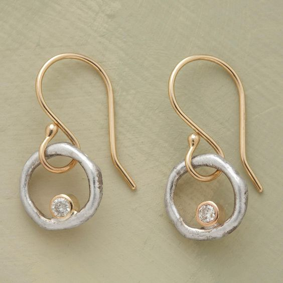 Retro gold and silver earrings