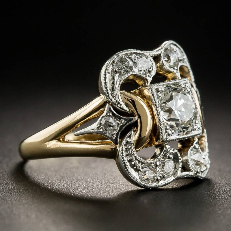 Radiant vintage cubic zirconia ring