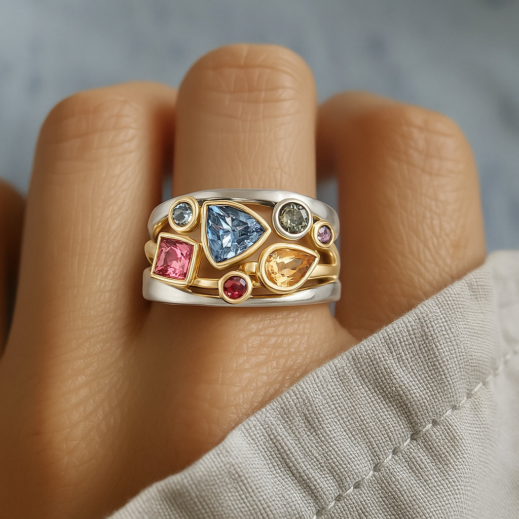 Classic Cubic Zirconia Ring with Refined Play of Color