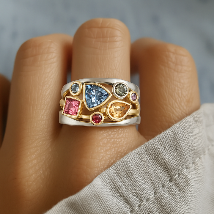 Classic Cubic Zirconia Ring with Refined Play of Color