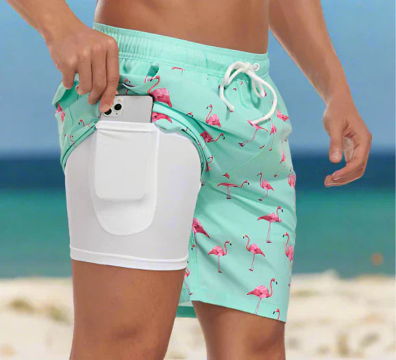 Trendy Men’s Swim Shorts with Lining and Phone Pocket