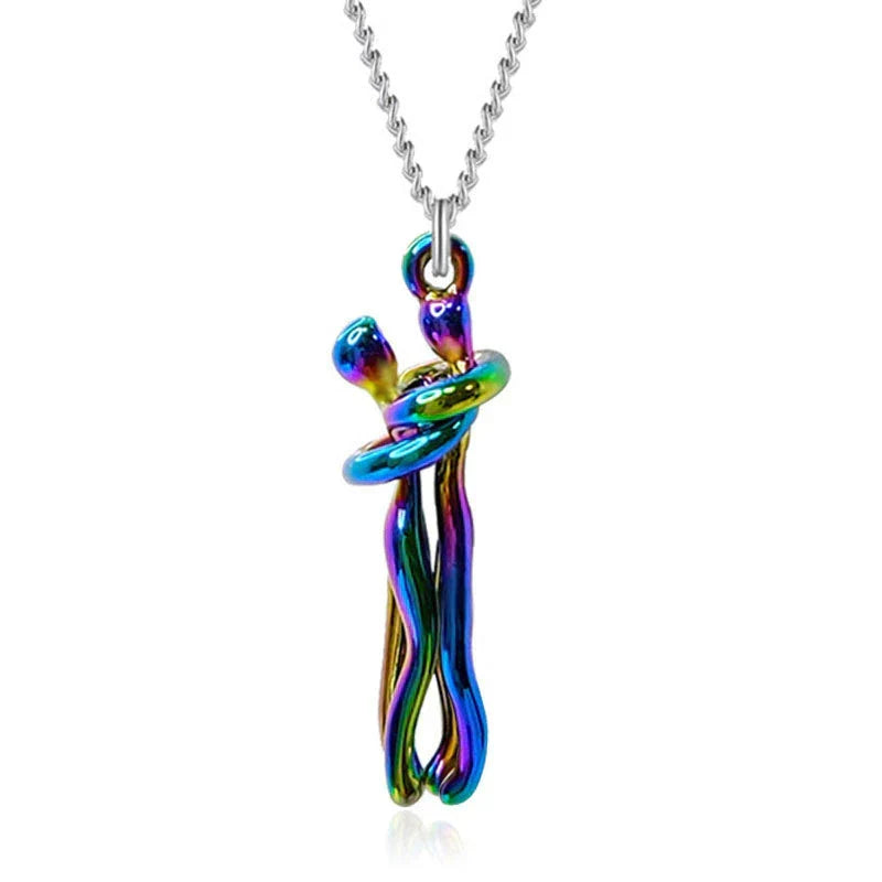 SoulGlow Hug Pendant Necklace | Adjustable Hypoallergenic Necklace for Your Loved Ones