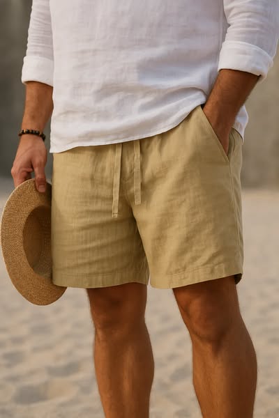 Lorenzo men's cotton-linen shorts – light and breathable