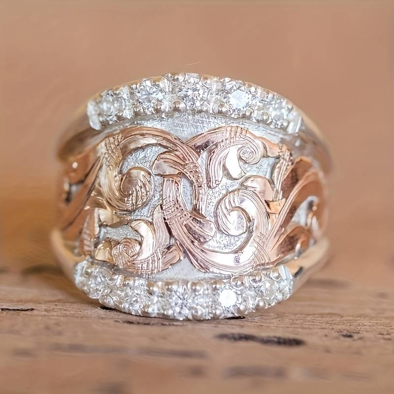 Eternal silver rose petal ring