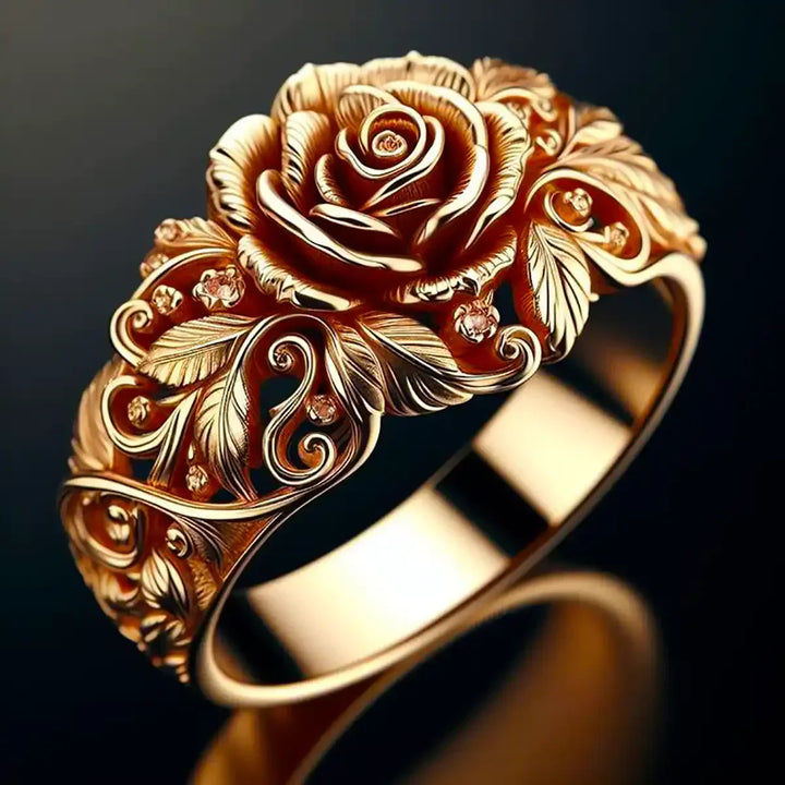 Elegant gold ring with flower design