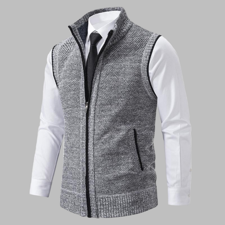 Men’s Classic Knitted Zip-Up Vest