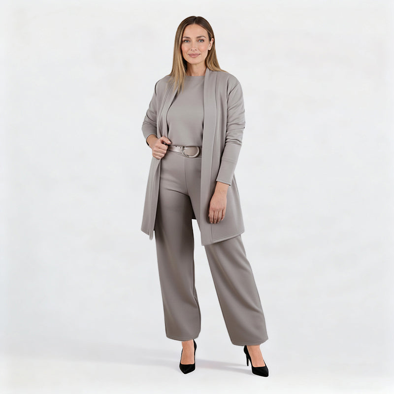 3-piece comfort set: cardigan, top and pants