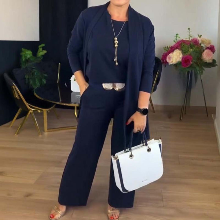 3-piece comfort set: cardigan, top and pants