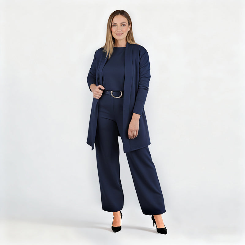3-piece comfort set: cardigan, top and pants