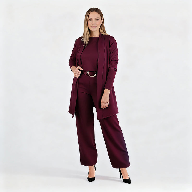 3-piece comfort set: cardigan, top and pants