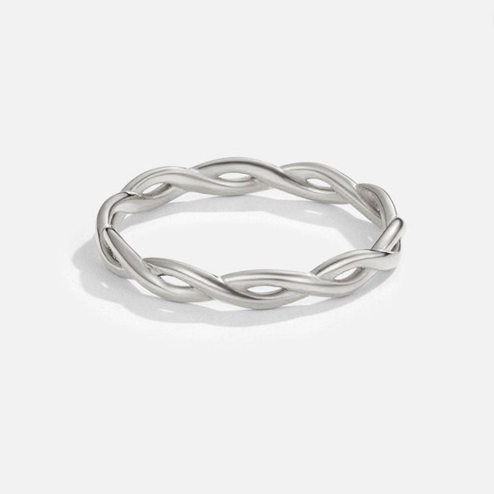 Endless silver twist ring