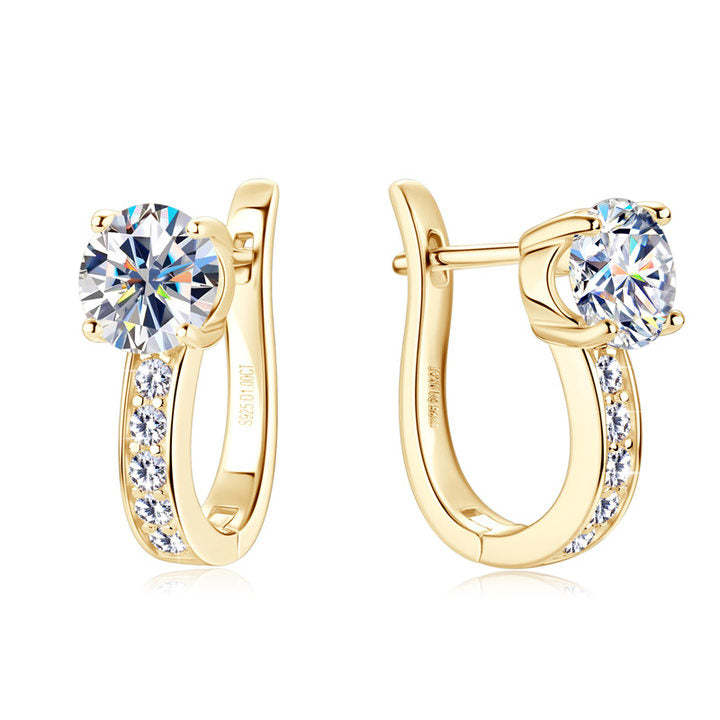 Elegant Moissanite Earrings in Gold