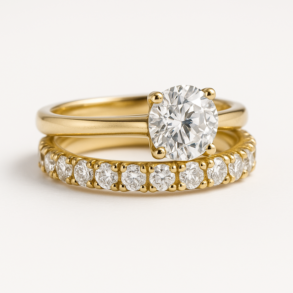 Minimalist Gold Ring with Subtle Cubic Zirconia Stones