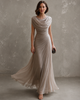 Elegant Draped Maxi Dress – Sleeveless Formal Evening Dress