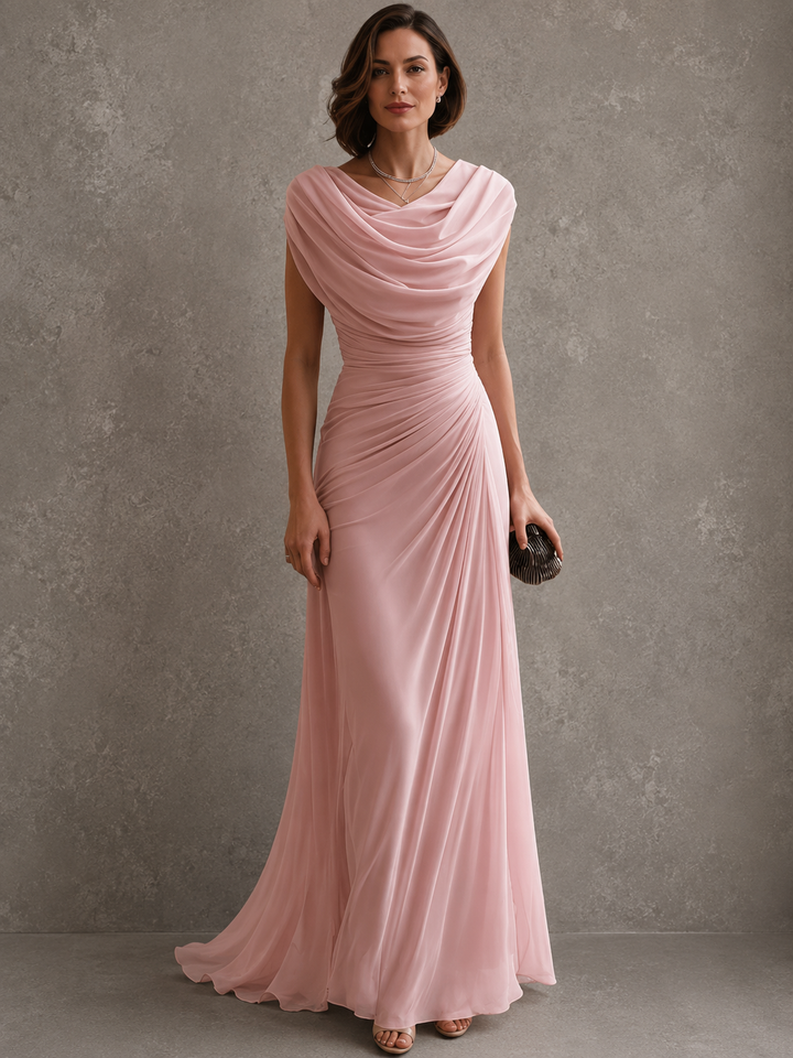 Draped Maxi Dress with Sleeveless Silhouette