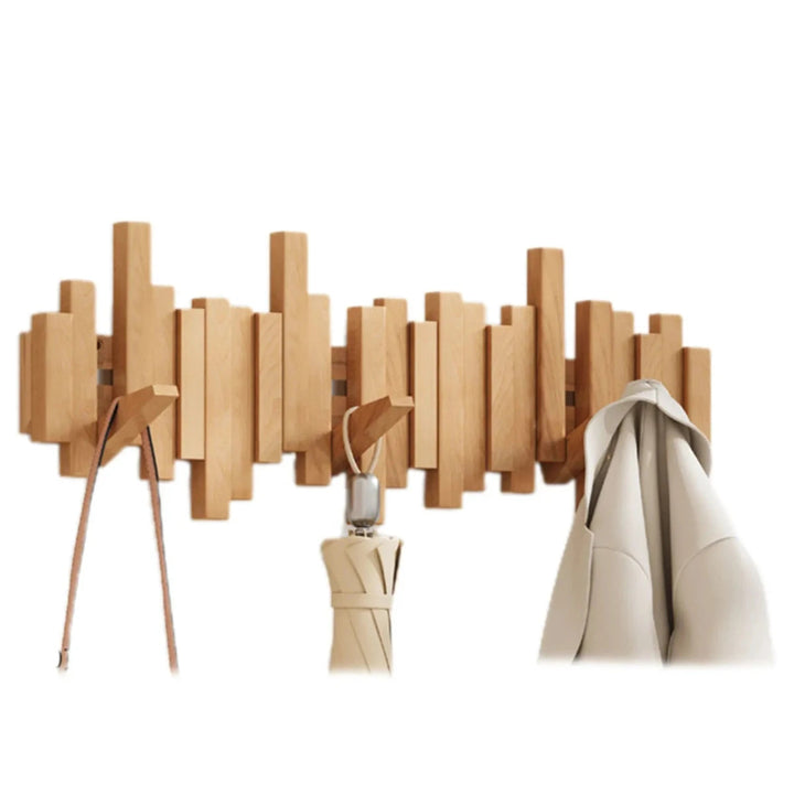 Piano-Style Coat Rack - Walnut/Beech - Elegant Design