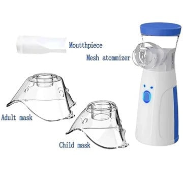 Kids' Portable Nebulizer for Asthma and Respiratory Care with Handheld Mesh Machine and Face Mask