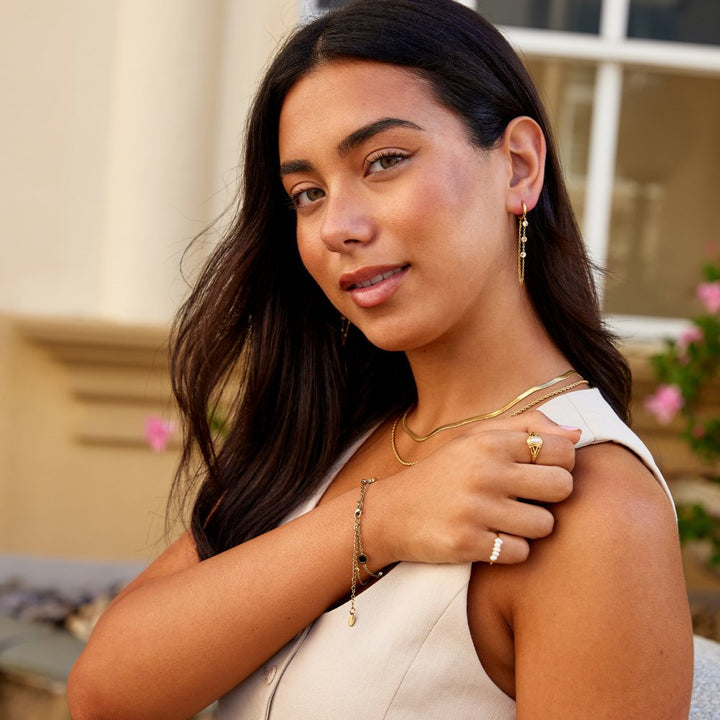 Kira Crystal Drop Hoop Earrings