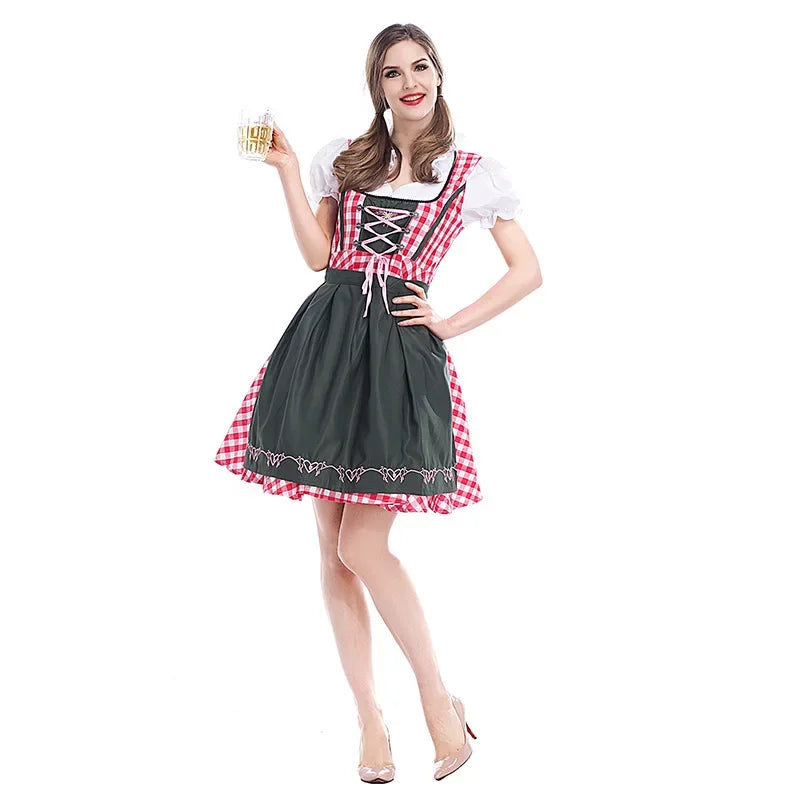 Classic Women's Dirndl Dress Set for Oktoberfest - Traditional Polyester