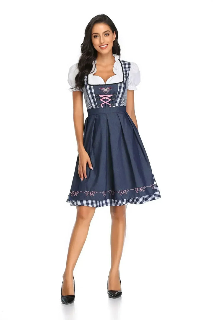 Classic Women's Dirndl Dress Set for Oktoberfest - Traditional Polyester