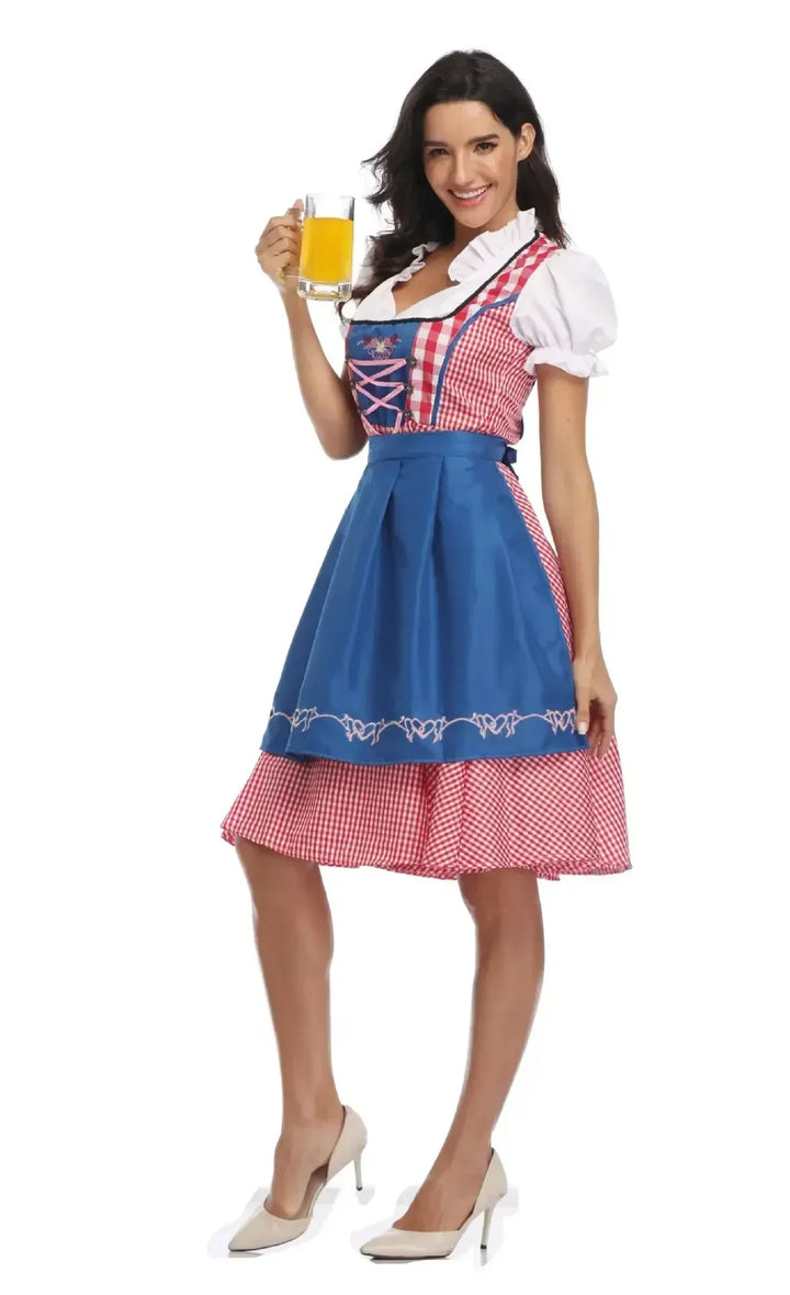 Classic Women's Dirndl Dress Set for Oktoberfest - Traditional Polyester