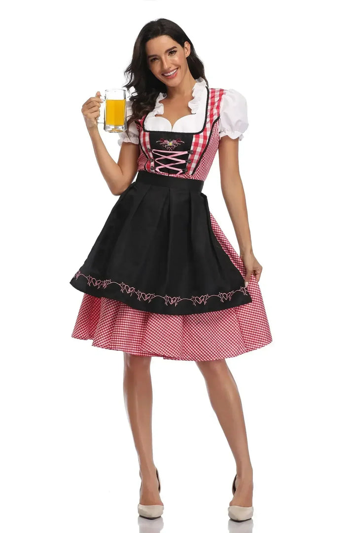 Classic Women's Dirndl Dress Set for Oktoberfest - Traditional Polyester