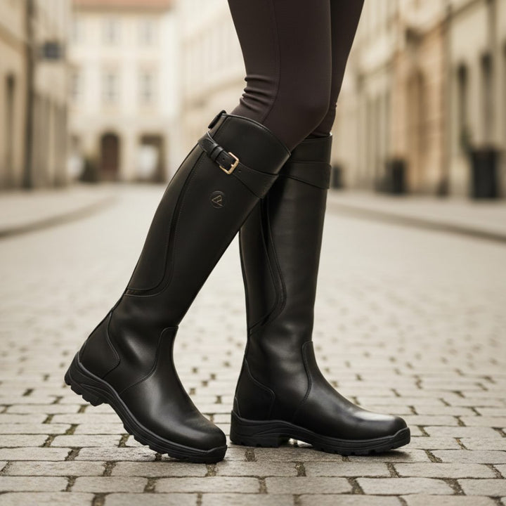 Knee High Boots with Adjustable Calf Strap for Women
