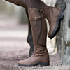 Leather Knee High Riding Boots with Buckle Strap for Women