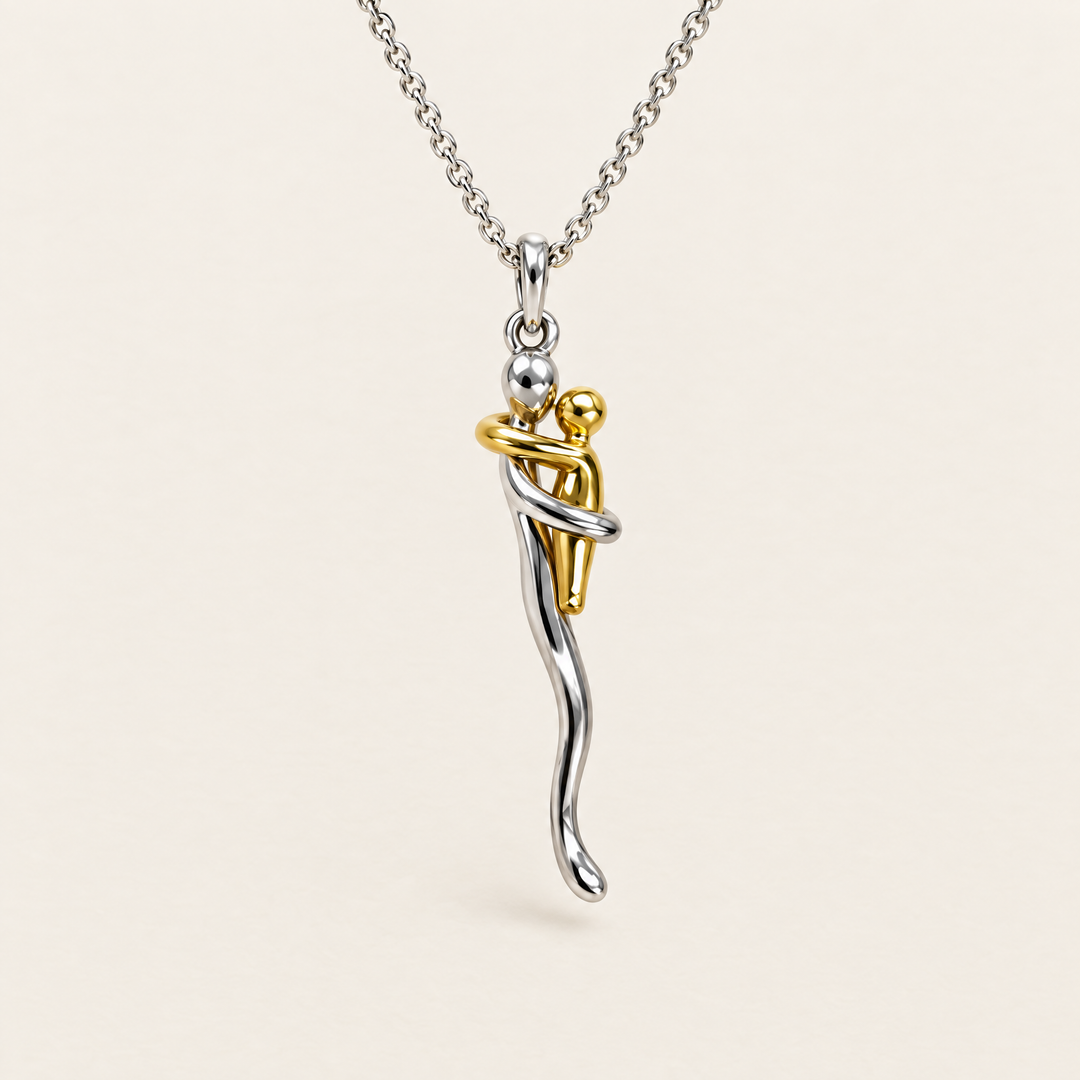 Pendant Necklace for Daughter or Granddaughter in Silver and Gold Tone